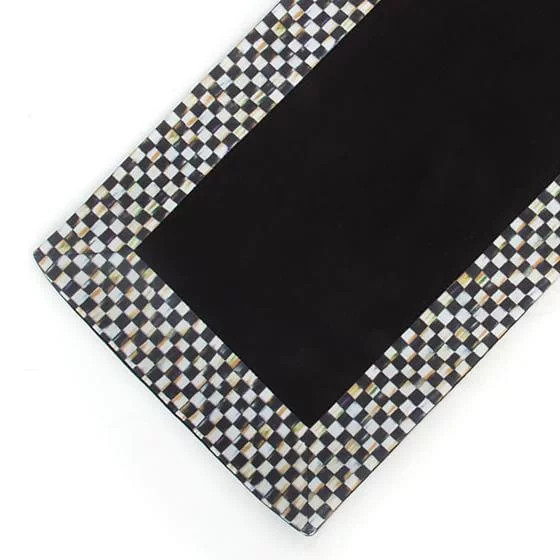 MacKenzie-Childs Courtly Check Table Runner - Black, view 3