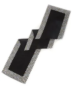 MacKenzie-Childs Courtly Check Table Runner - Black, view 2