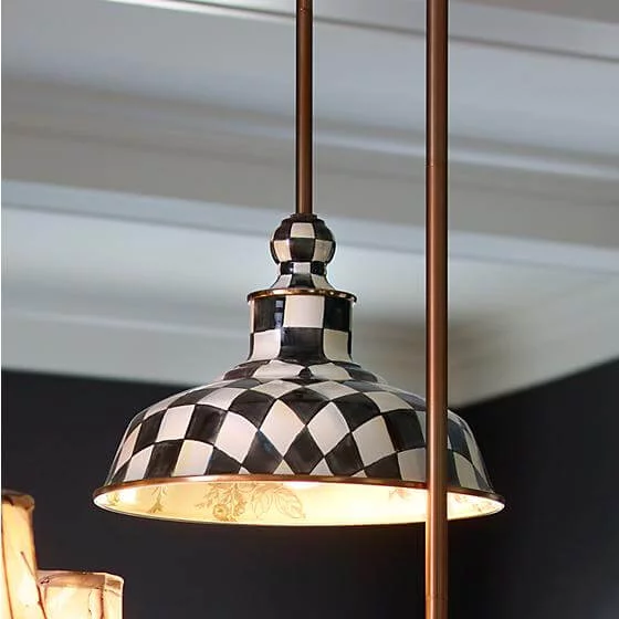 MacKenzie-Childs Courtly Check Barn Pendant Lamp - 12" - Image 2