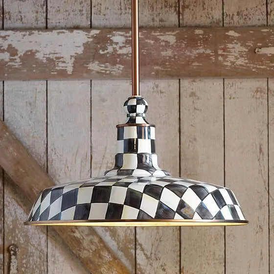 MacKenzie-Childs Courtly Check Barn Pendant Lamp - 18″, view 9