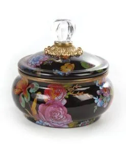 MacKenzie-Childs Flower Market Squashed Pot - Black