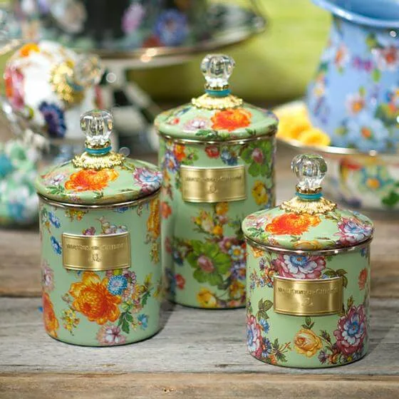 MacKenzie-Childs Flower Market Medium Canister - Green - Image 2