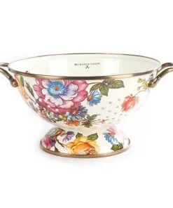 MacKenzie-Childs Flower Market Large Colander - White