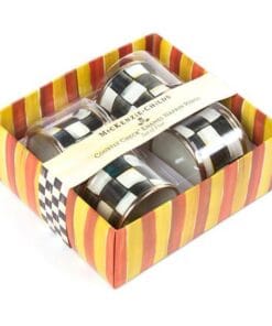 MacKenzie-Childs Courtly Check Enamel Napkin Rings - Set of 4