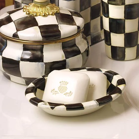 MacKenzie-Childs Courtly Check Enamel Soap Dish - Image 3