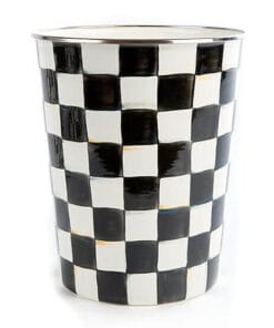 MacKenzie-Childs Courtly Check Enamel Waste Bin