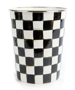 MacKenzie-Childs Courtly Check Enamel Waste Bin