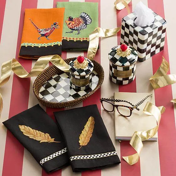MacKenzie-Childs Courtly Check Enamel Boutique Tissue Box Cover - Image 3