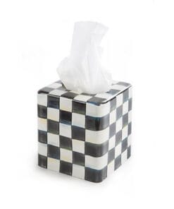 MacKenzie-Childs Courtly Check Enamel Boutique Tissue Box Cover