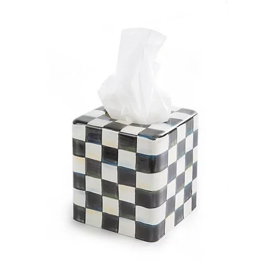 MacKenzie-Childs Courtly Check Enamel Boutique Tissue Box Cover