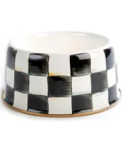 MacKenzie-Childs Courtly Check Enamel Pet Dish - Medium