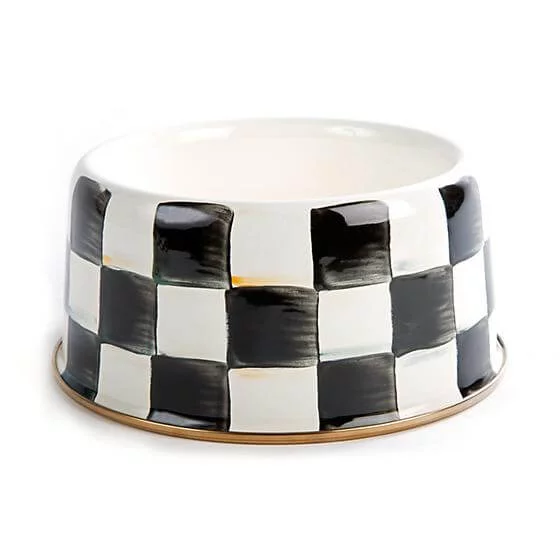MacKenzie-Childs Courtly Check Enamel Pet Dish - Medium