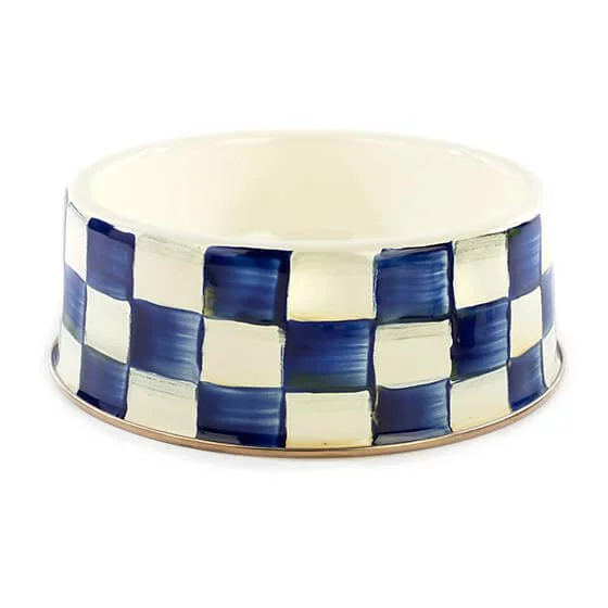 MacKenzie-Childs Royal Check Pet Dish - Large