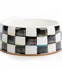 MacKenzie-Childs Courtly Check Enamel Pet Dish - Large