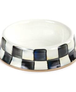 MacKenzie-Childs Courtly Check Enamel Cat Dish
