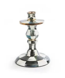 MacKenzie-Childs Courtly Check Enamel Candlestick - Small