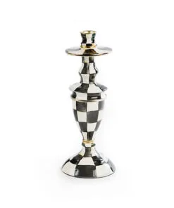 MacKenzie-Childs Courtly Check Enamel Candlestick - Medium