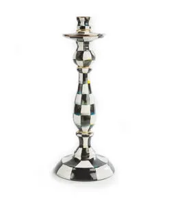 MacKenzie-Childs Courtly Check Enamel Candlestick - Large