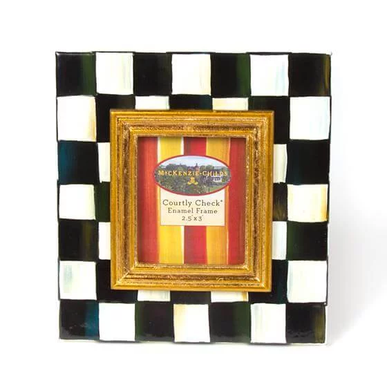 MacKenzie-Childs Courtly Check Enamel Frame - 2.5" x 3"