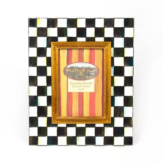 MacKenzie-Childs Courtly Check Enamel Frame - 4" x 6"