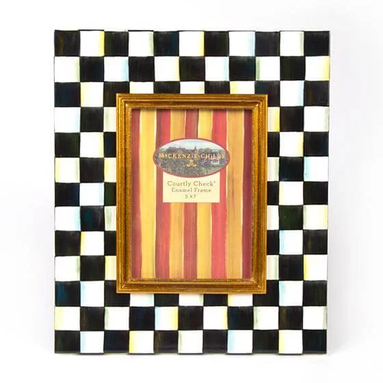 MacKenzie-Childs Courtly Check Enamel Frame - 5″ x 7″