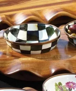 MacKenzie-Childs Courtly Check Enamel Relish Dish, view 3