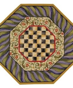 MacKenzie-Childs - Courtly Check Rug - 5' Octagon - Purple & Green