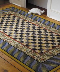 MacKenzie-Childs Courtly Check Rug - 5′ x 8′ - Purple & Green, view 5