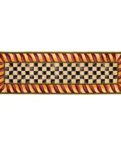 MacKenzie-Childs - Courtly Check Rug - 2'6" x 8' Runner - Red & Gold
