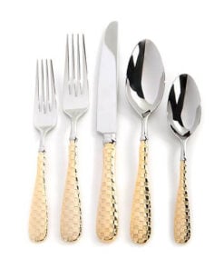 MacKenzie-Childs Gold Check Flatware - 5-Piece Place Setting