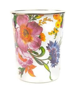 MacKenzie-Childs Flower Market Waste Bin - White