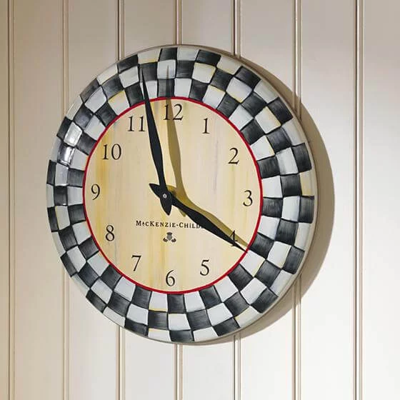 MacKenzie-Childs Courtly Check Enamel Clock - Image 4