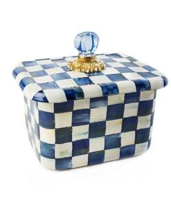 MacKenzie-Childs Royal Check Enamel Recipe Box