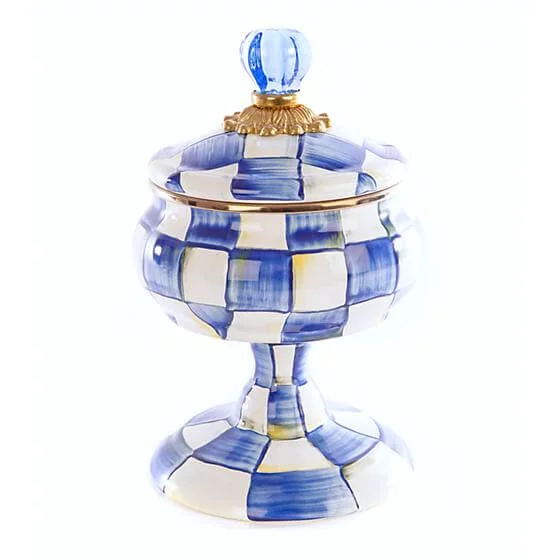 MacKenzie-Childs Royal Check Enamel Curiosity Pot