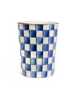 MacKenzie-Childs Royal Check Enamel Waste Bin