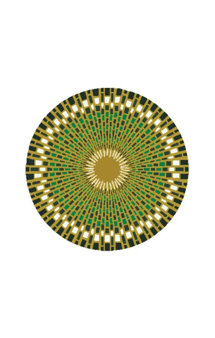 Emerald Sunburst Rug - 3' Round