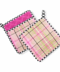 MacKenzie-Childs Spring Tartan Pot Holders - Set of 2