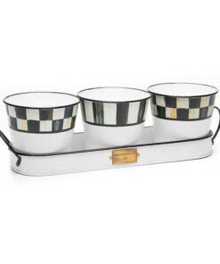 Mackenzie-Childs – Spectator Galvanized Herb Pots With Tray - Set of 3