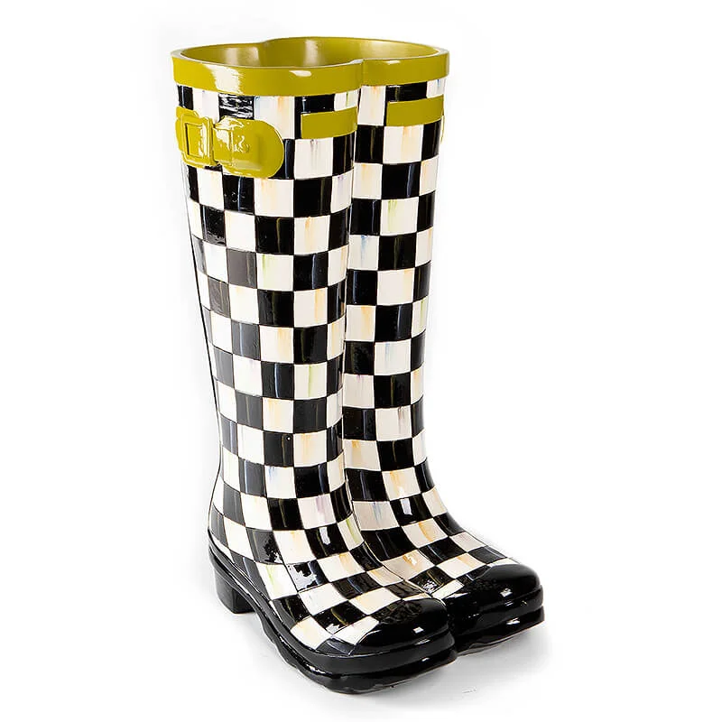 Mackenzie-Childs – Courtly Check Wellies Planter