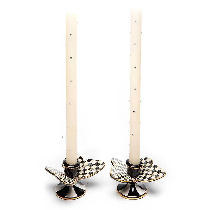Mackenzie-Childs – Courtly Check Butterfly Candle Holders - Set of 2 - Image 2