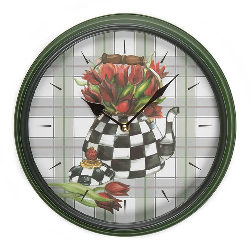 MacKenzie-Childs Tea Kettle Bouquet Wall Clock