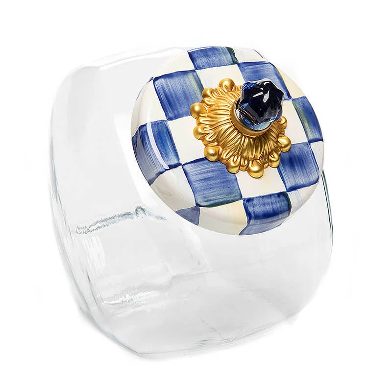Mackenzie-Childs – Sweets Jar With Royal Check Enamel Lid