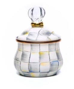 Mackenzie-Childs – Sterling Check Enamel Lidded Sugar Bowl