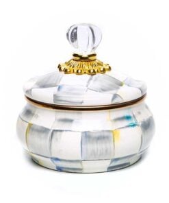 Mackenzie-Childs – Sterling Check Enamel Squashed Pot