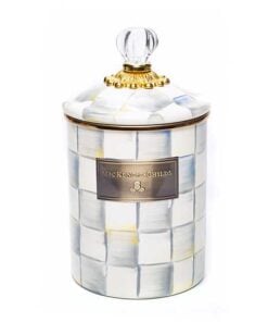 Mackenzie-Childs – Sterling Check Enamel Canister - Medium