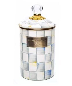 Mackenzie-Childs – Sterling Check Enamel Canister - Large