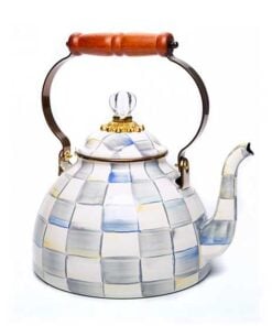 Mackenzie-Childs – Sterling Check Enamel Tea Kettle - 3 Quart