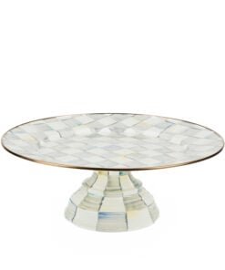 Mackenzie-Childs – Sterling Check Enamel Pedestal Platter - Large