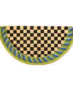 Mackenzie-Child's - Half Round Courtly Check Entrance Mat - Blue and Green