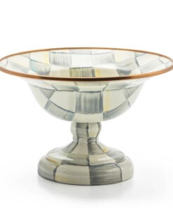 Mackenzie-Child's - Sterling Check Enamel Compote - Small